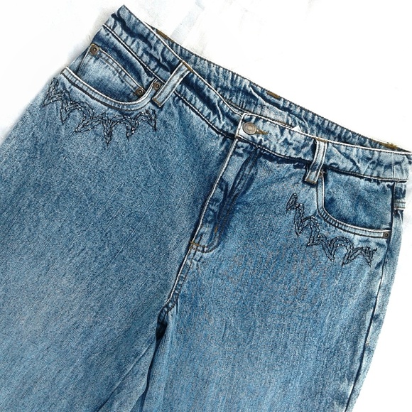 Newport News Jeans Newport News Medium Acid Wash Lace Bootcut Jeans